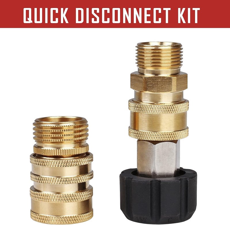 WOJET Pressure Washer Adapter Set, Quick Disconnect Kit, M22 Swivel to 3/8'' Quick Connect, 3/4" to Quick Release, M22 to M22 Convert - Image 5